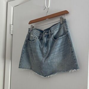 Just USA Washed Blue Denim Mini Skirt